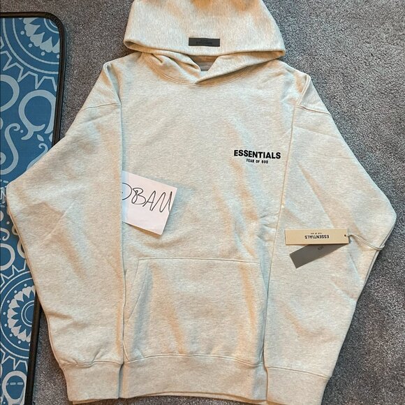 FOG - Fear of God Essentials Light Oatmeal Hoodie - (READ DESCRIPTION) - Picture 1 of 11
